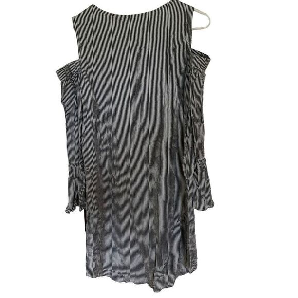 Merona striped cold shoulder long sleeve dress small - Picture 4 of 5